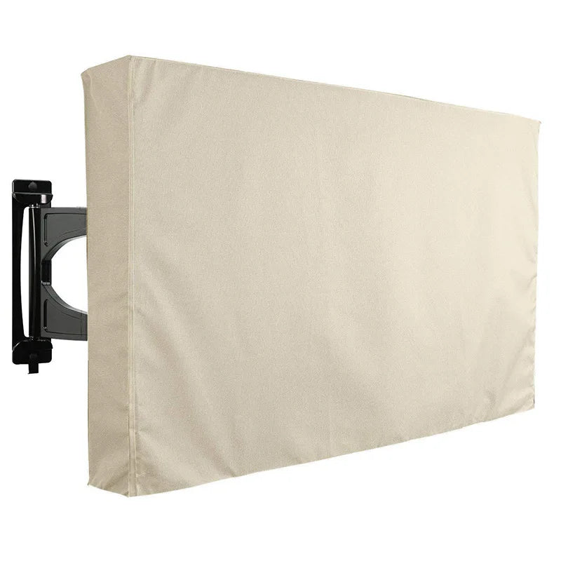 Housse TV extérieure polyester à fermeture scratch, gris, beige ou noir, de 22 à 75 pouces