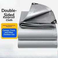 Bâche de camion argentée double face imperméable à œillets renforcés, 3 tailles