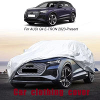 Housse voiture pour Audi Q5, Q4, Q7 et Q8 en Oxford argenté, anti-UV, 12 modèles au choix