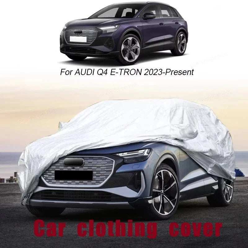Housse voiture pour Audi Q5, Q4, Q7 et Q8 en Oxford argenté, anti-UV, 12 modèles au choix