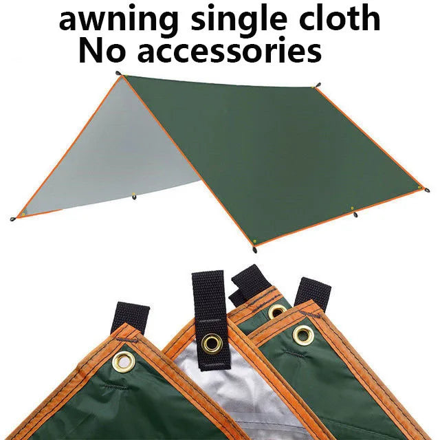 Bâche de camping auvent imperméable Oxford 210D, avec ou sans poteaux, 3x3 à 3x5 m
