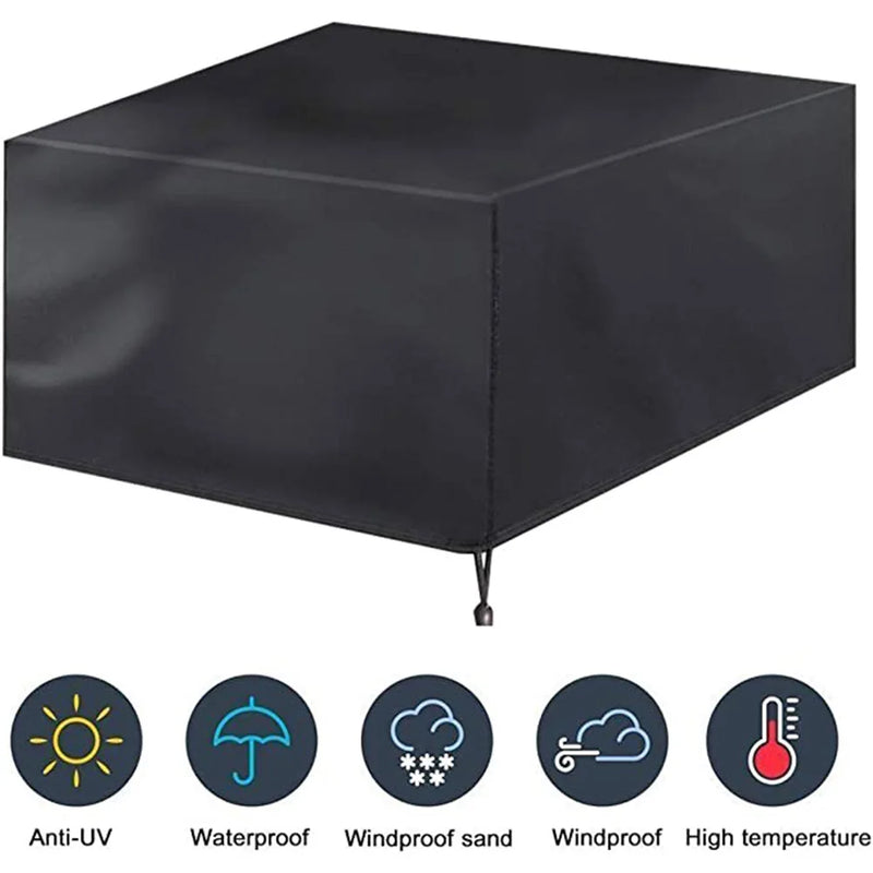 Housse de brasero carrée imperméable en Oxford 210D, 10 dimensions, noire ou argent