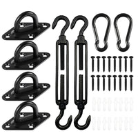 Kit de fixation voile d'ombrage noir en acier inoxydable 304, 40 pièces