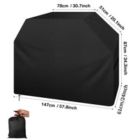 Housse barbecue Oxford 210D imperméable noir, sable ou gris, sangle réglable, 6 modèles