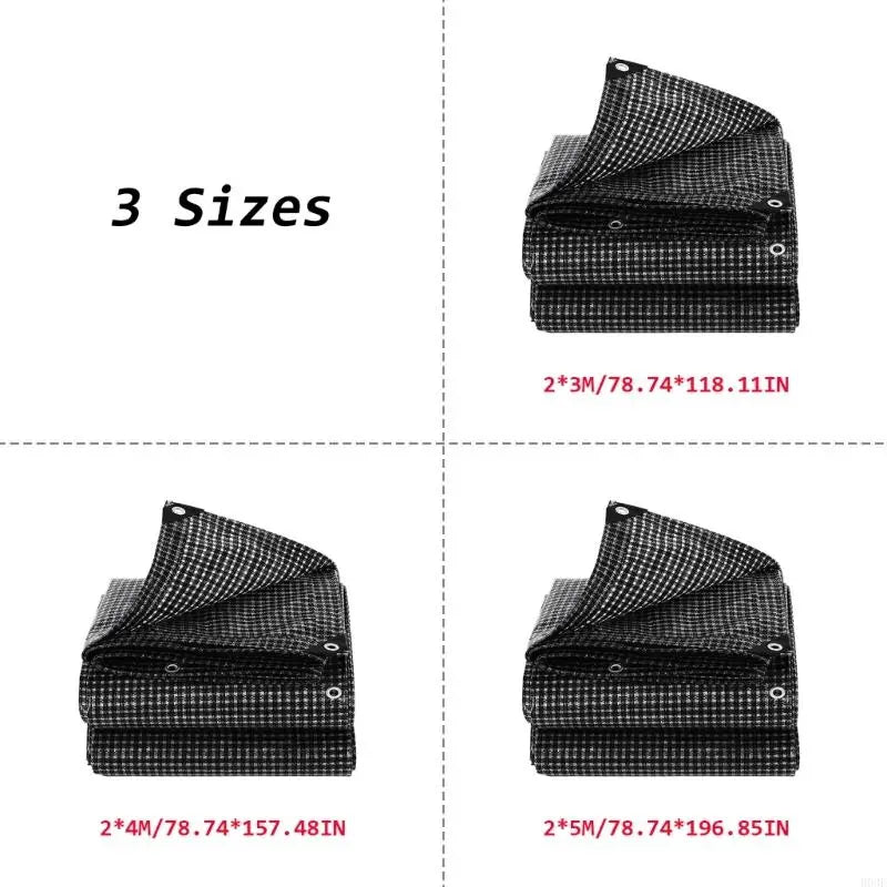 Bâche à carreaux noire et blanche avec œillets en PEHD 160 g/m², 3 tailles