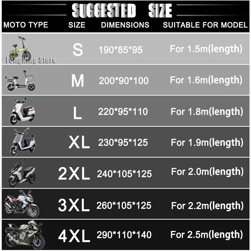 Housse scooter pour Yamaha N-MAX 125 et 155 (2015-2020), polyester 300D imperméable, anti-UV, 7 tailles