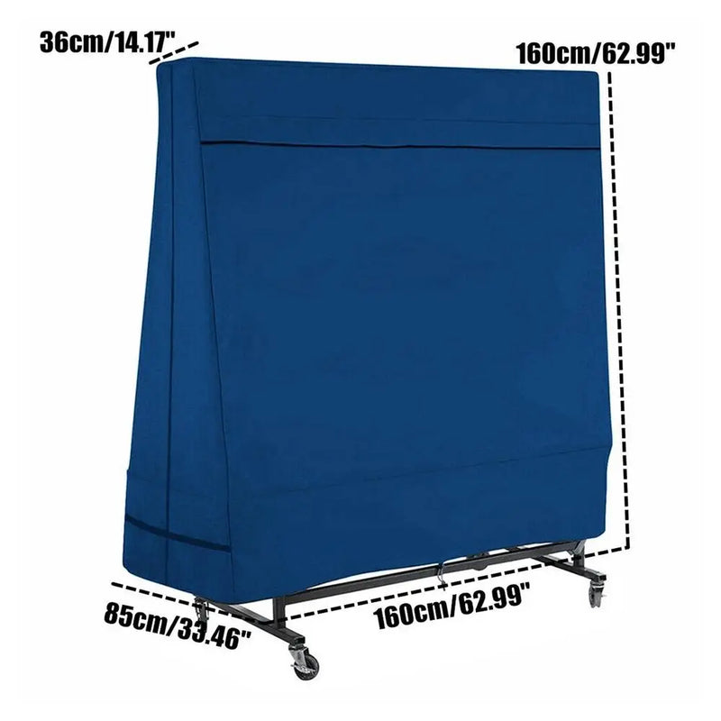 Housse de table de ping-pong repliée bleue, Oxford imperméable, 160 x 160 x 85 cm