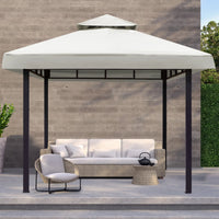 Toit de tonnelle 3x3 m à double niveau, polyester 300D, 4 coloris, structure non incluse