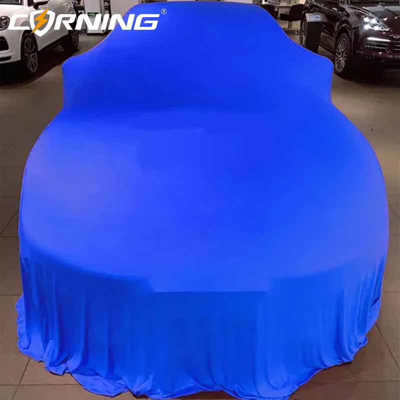 Housse de dévoilement de voiture personnalisable avec votre logo ou votre texte, tissu extensible, usage intérieur