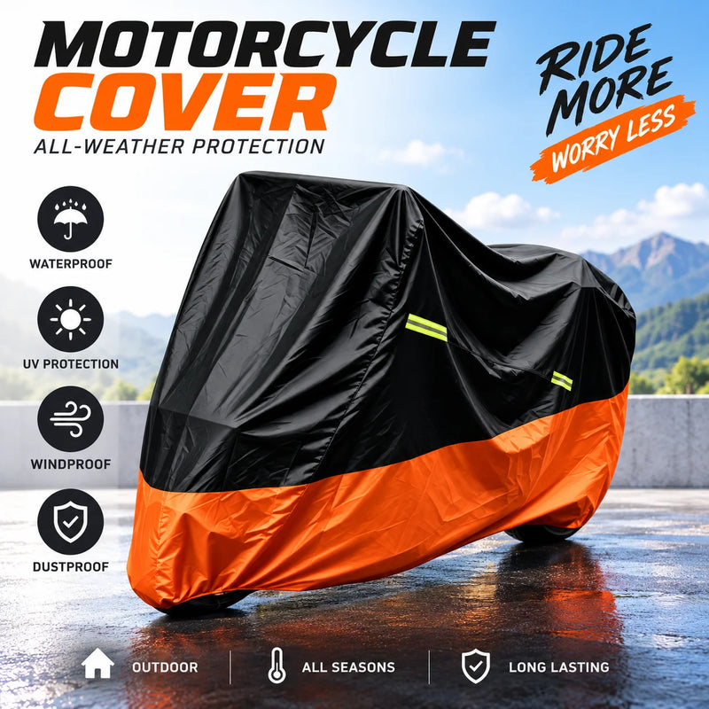 Housse de moto imperméable anti-UV en taffetas de polyester 190T, 7 coloris, tailles M à 4XL