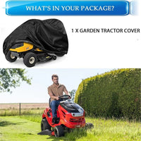 Housse tracteur tondeuse autoportée imperméable en Oxford noir, anti-UV et anti-poussière