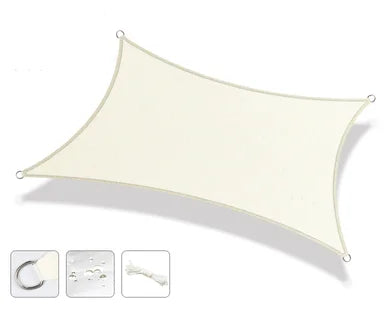 Voile d'ombrage grande taille 160 g/m², bords incurvés, 95 % d'ombrage pour patio