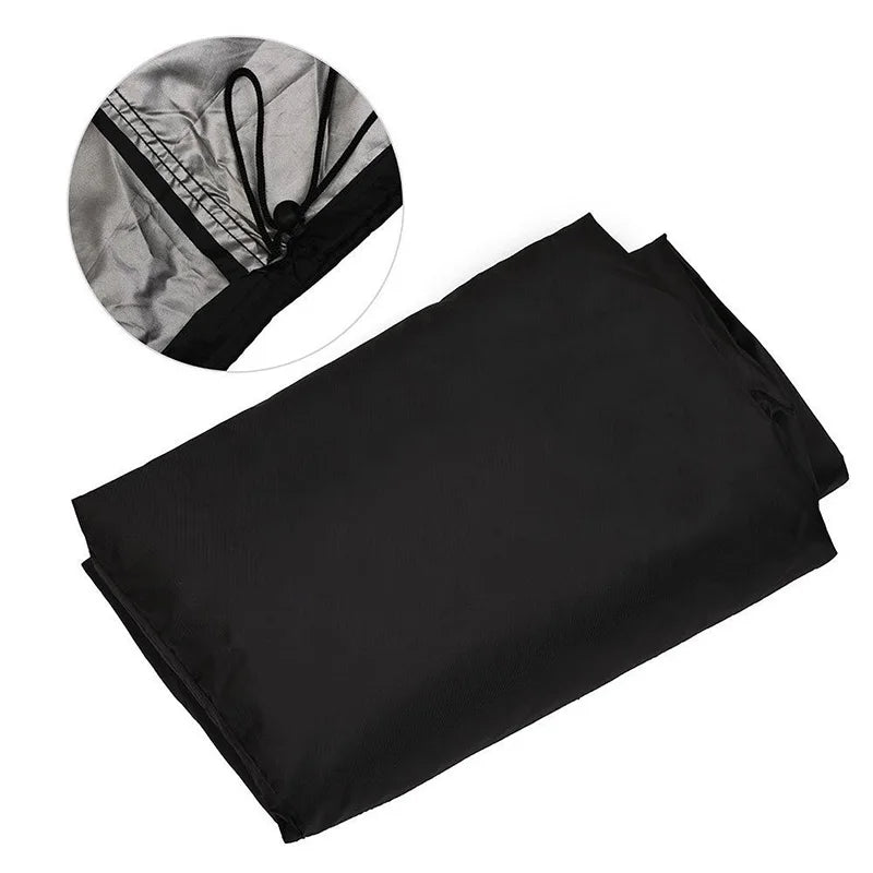 Housse de barbecue imperméable à revêtement PVC, anti-UV, 8 tailles, noir