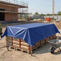 Bâche étanche bleue avec œillets métalliques en polyéthylène 60 g/m², 3 x 4 m