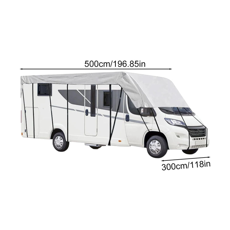 Housse de toit pour camping-car et caravane Oxford 210D, noire ou argent, 500 à 750 cm