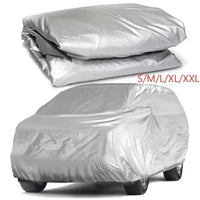 Housse de voiture universelle en PEVA argentée, anti-UV, anti-neige, 4 tailles de 4 à 5,40 m