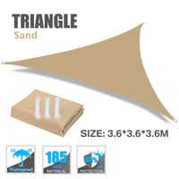 Voile d'ombrage triangulaire ou rectangulaire en polyester enduit PU, 3 coloris, de 2x2x2 à 4x6 m