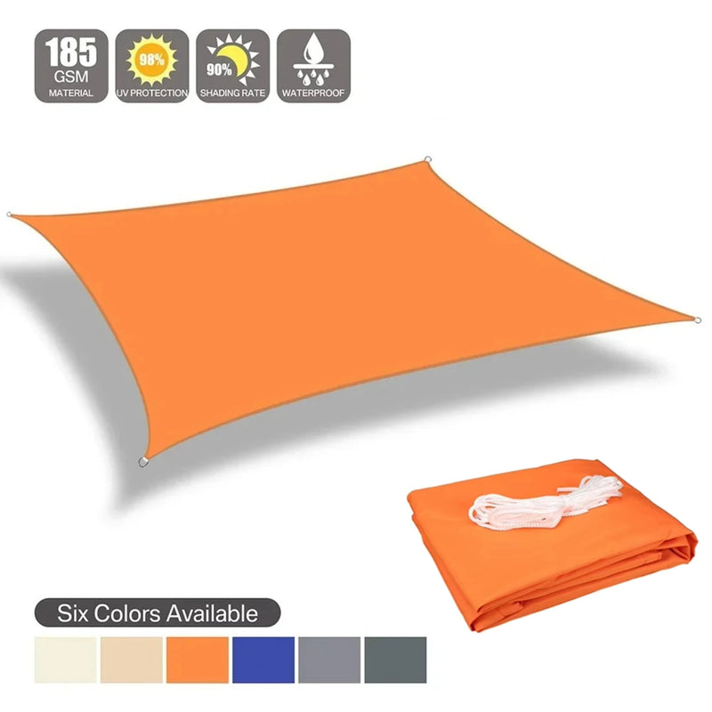 Voile d'ombrage rectangulaire anti-UV pour patio et terrasse, polyester 185 g/m², 7 coloris