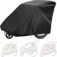Housse de remorque de vélo imperméable en Oxford 420D noire, 140 x 84 x 100 cm