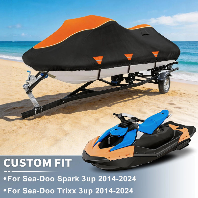 Housse jet ski pour Sea-Doo Spark et Trixx 2 ou 3 places 2014-2024, Oxford 420D