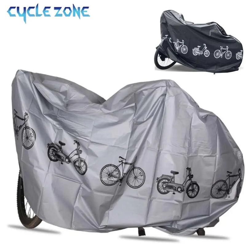Housse de pluie pour vélo en PEVA avec bande auto-agrippante coupe-vent, anti-UV, grise ou noire