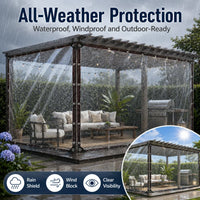 Bâche transparente en PVC avec œillets et bords renforcés pour pergola et terrasse, 2 x 3 m