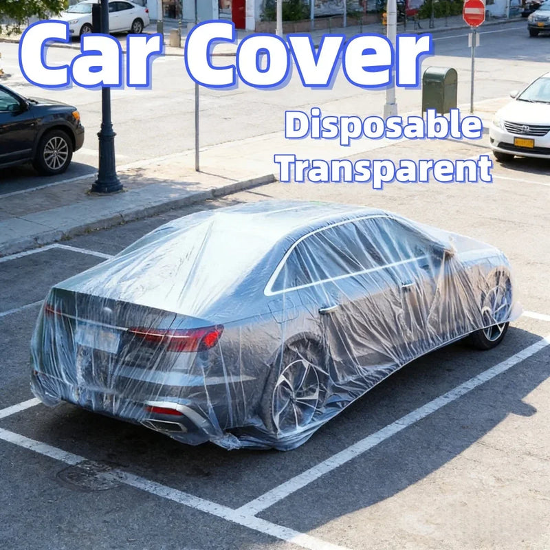 Housse de voiture jetable transparente à bande élastique, 4 tailles jusqu'à 4,8 x 7,5 m