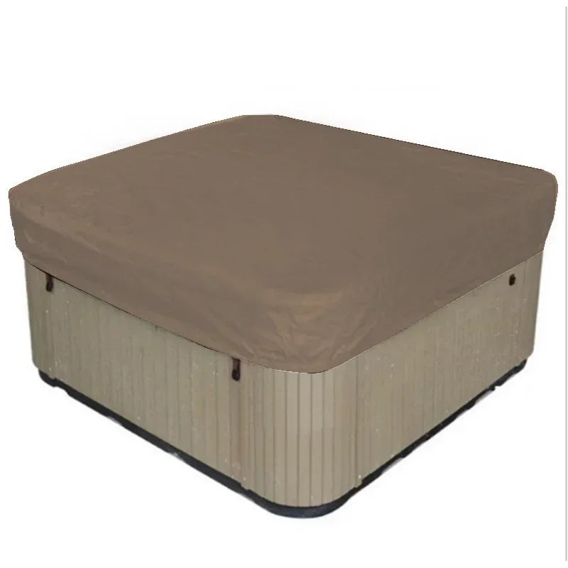 Housse spa carré imperméable anti-UV à cordon de serrage, 4 coloris, de 207 à 231 cm