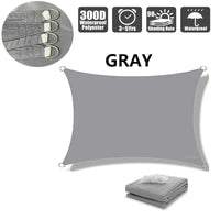 Voile d'ombrage rectangulaire imperméable en polyester 300D, anti-UV, 10 tailles