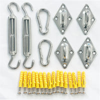 Kit de fixation voile d'ombrage en acier inoxydable 304, 24 pièces