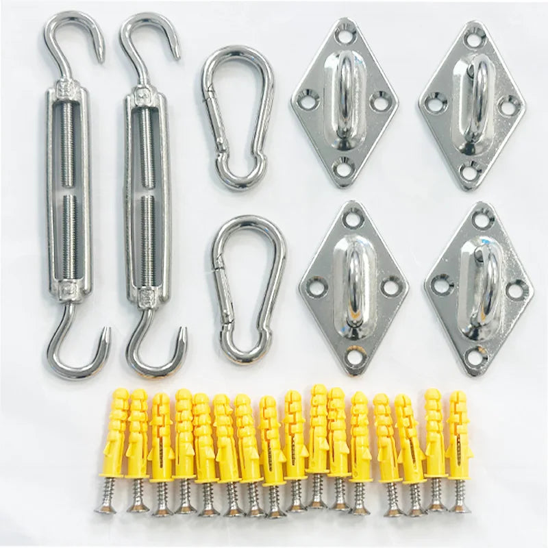 Kit de fixation voile d'ombrage en acier inoxydable 304, 24 pièces