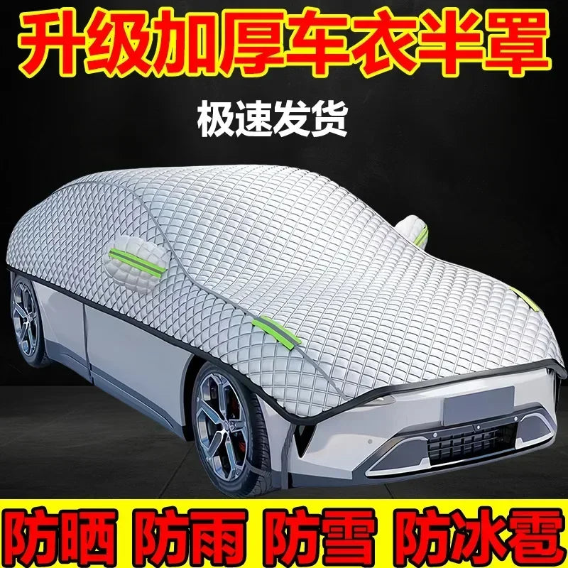 Demi-housse voiture anti-gel et anti-UV à isolation thermique, pour monospace, berline, SUV et compacte