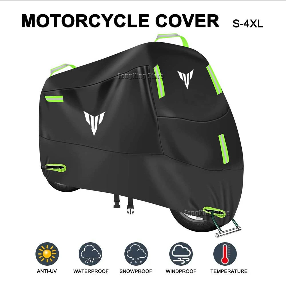 Housse moto pour Yamaha MT-07, MT-09, MT-10 et MT-125, polyester 300D imperméable, anti-UV, 6 tailles