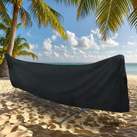 Housse de hamac sur support imperméable et anti-UV, noire, 285 x 80 x 17 cm