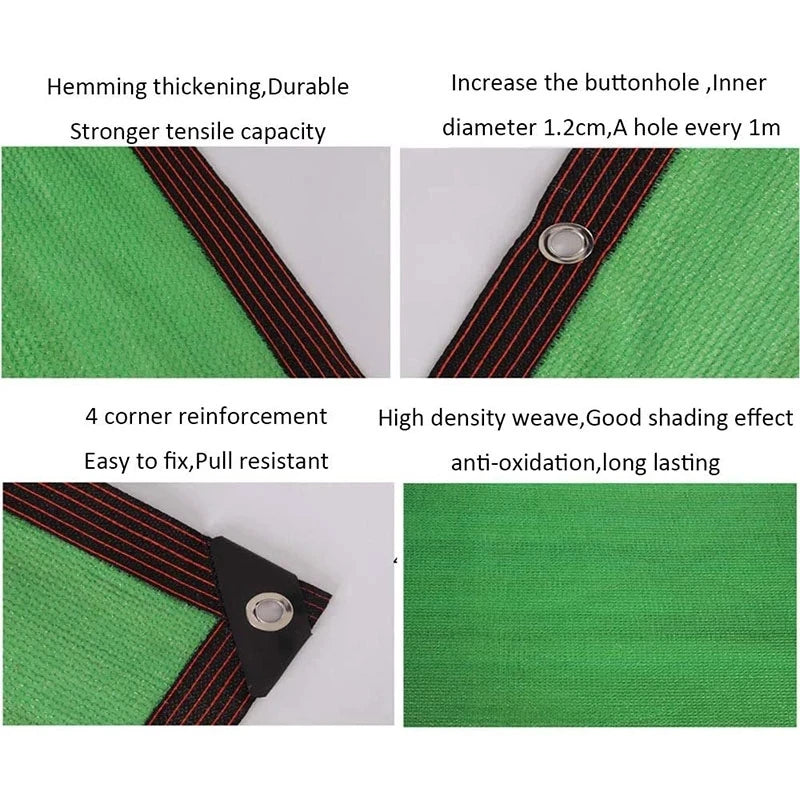 Filet d'ombrage 12 broches anti-UV à œillets, 85 à 90 % d'ombre, 5 coloris, 16 tailles