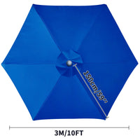 Toile de remplacement parasol 6 ou 8 baleines, imperméable anti-UV, Ø 2 à 3 m