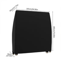 Housse de tennis de table pliée, noire, anti-UV et coupe-vent, 165 x 70 x 185 cm