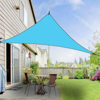 Voile d'ombrage triangulaire 3x3x3 m en polyester anti-UV avec cordes et anneaux inox, 5 coloris