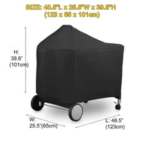 Housse barbecue pour Weber Performer Deluxe 22 pouces, polyester imperméable, 123 x 65 x 101 cm