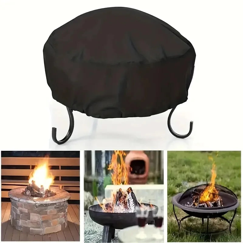Housse brasero noire imperméable anti-poussière et anti-UV, 4 dimensions de 58 à 122 cm
