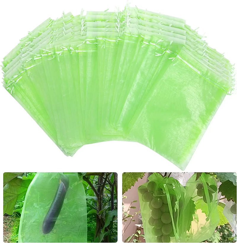 Sacs de protection pour raisins et fruits en organza, lot de 50, 7x9 à 20x30 cm