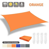 Voile d'ombrage rectangulaire et carré 185 g/m², anti-UV, avec ou sans kit de fixation