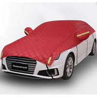 Demi-housse de voiture épaisse en coton matelassé, anti-soleil, anti-pluie, anti-neige et anti-grêle