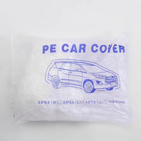 Housse de voiture jetable transparente en PE, ourlet élastique, anti-pluie et anti-poussière, S à XL