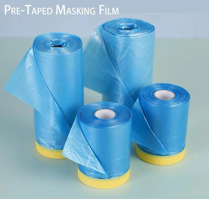 Film de masquage pré-adhésif bleu pour peinture, rouleau 25 m, largeur 0,55 à 1,5 m