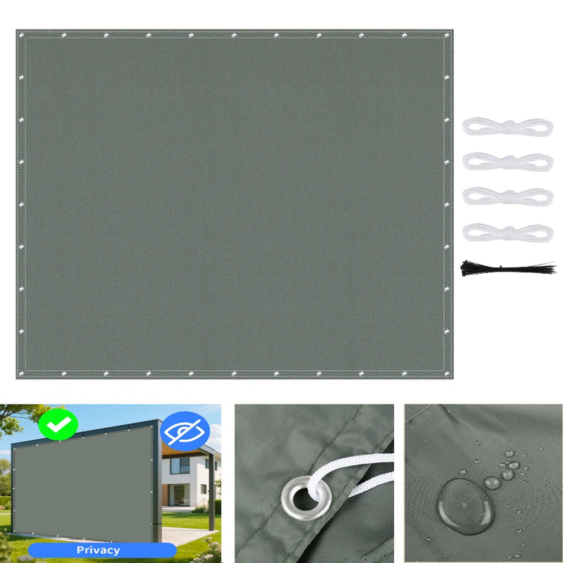 Bâche pour pergola imperméable avec œillets et cordes, 2 x 2 à 4 x 5 m