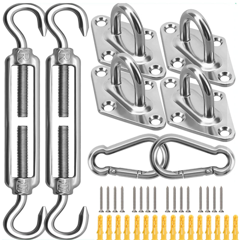 Kit de fixation voile d'ombrage M6 en acier inoxydable 304, 40, 44 ou 80 pièces