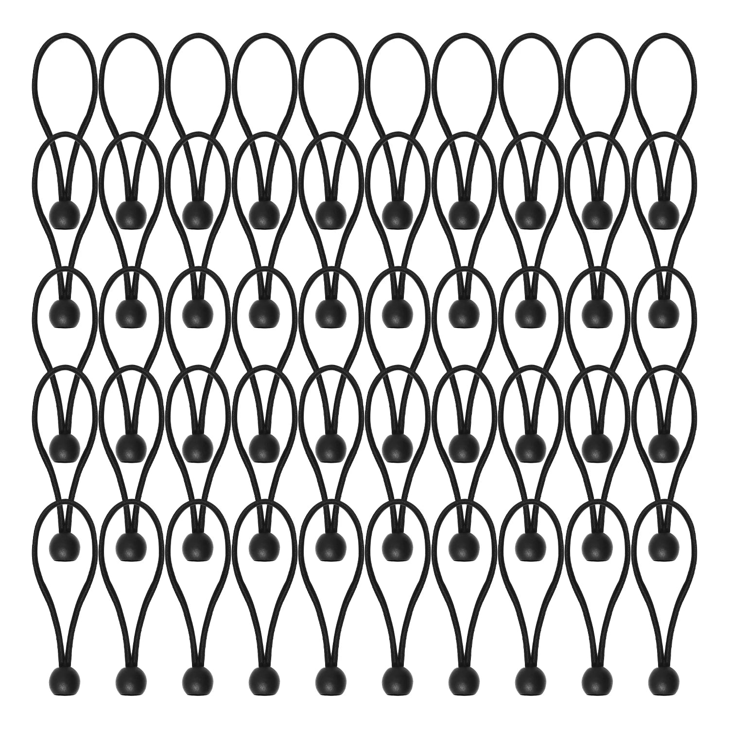 Lot de 5 sandows à boule en latex et polyester, 10 à 30 cm, pour tente et auvent