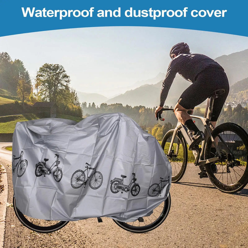 Housse de vélo imperméable anti-UV et anti-poussière, gris ou noir, 200 x 100 cm