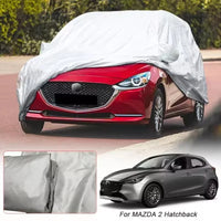 Housse voiture pour Mazda CX-3, CX-30, Mazda 3 et Mazda 6, polyester taffetas argent, imperméable anti-UV
